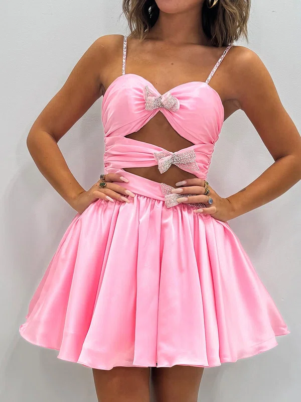 Cut Out Skater Sweetheart Satin Homecoming Dresses #Milly02055066