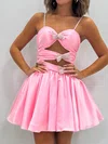 Cut Out Skater Sweetheart Satin Homecoming Dresses #Milly02055066