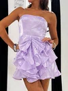 A-line Straight Organza Ruffle Homecoming Dresses #Milly02055070