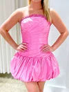 Sweet Strapless Satin Beaded Bodycon Homecoming Dresses #Milly02055078