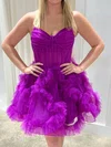 Corset V-neck Tulle Ruffle Skater Homecoming Dresses #Milly02055079
