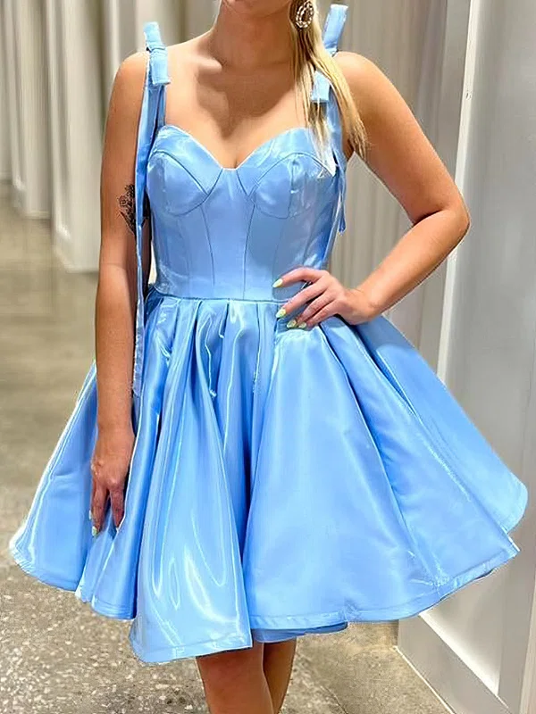 Cute Corset Sweetheart Satin Skater Homecoming Dresses #Milly02055085