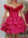 Corset Off-the-shoulder Taffeta Skater Tiered Homecoming Dresses #Milly02055091