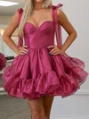 Simple Sweetheart Organza Ruffle Skater Homecoming Dresses #Milly02055093