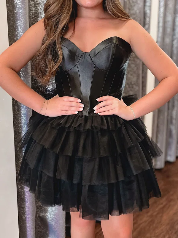 Modest Sweetheart Tulle Skater Tiered Homecoming Dresses #Milly02055110