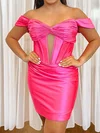 Corset Off-the-shoulder Satin Ruched Bodycon Homecoming Dresses #Milly02055113