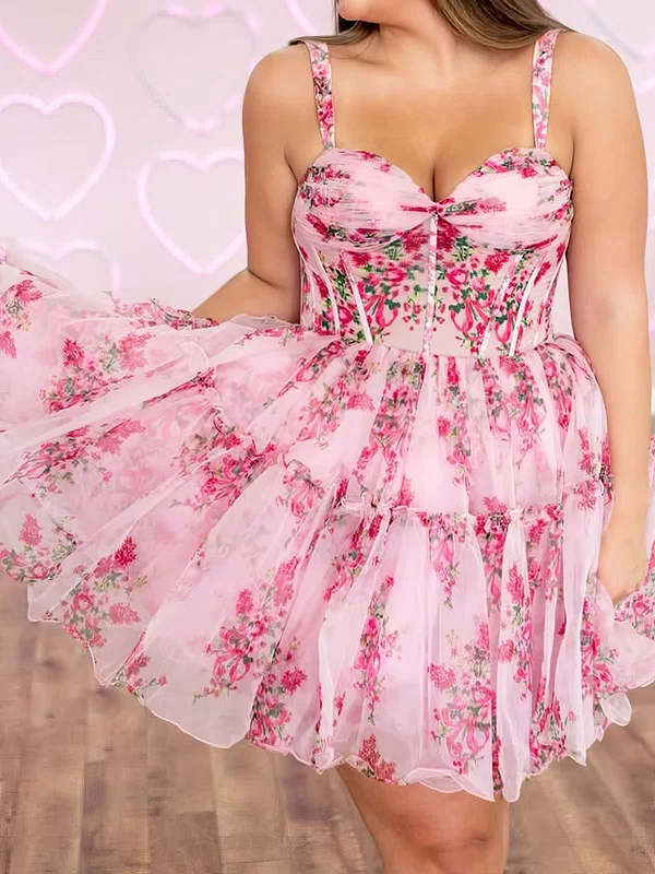 Corset Sweetheart Floral Print Homecoming Dresses #Milly02055120