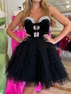 Modest Strapless Tulle Skater Tiered Homecoming Dresses #Milly02055130