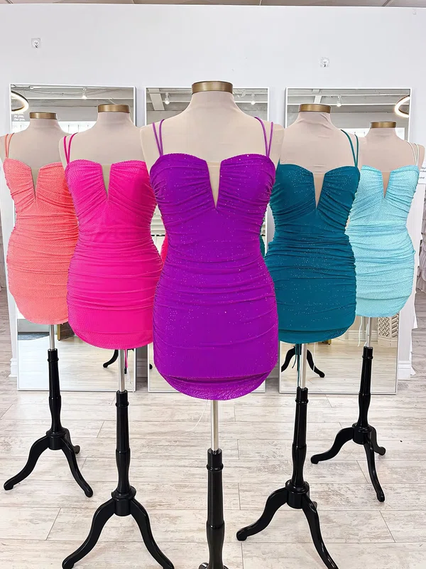 Trendy V-neck Tight Beaded Homecoming Dresses #Milly02055139