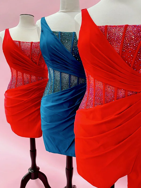 Corset One Shoulder Tight Beaded Homecoming Dresses #Milly02055154