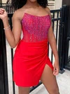 Corset Strapless Satin Bodycon Beaded Homecoming Dresses #Milly02055180