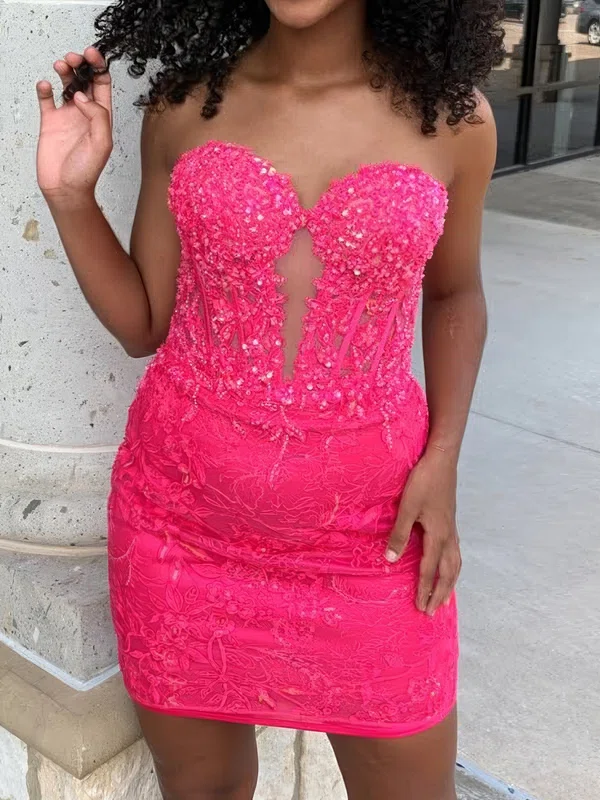 Cut Out Strapless Lace Bodycon Homecoming Dresses #Milly02055182