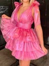 Trendy V-neck Organza Skater Tiered Homecoming Dresses #Milly02055185