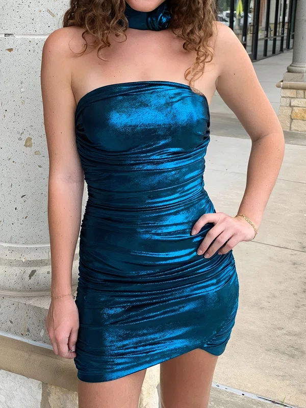 Strapless Metallic Ruched Bodycon Homecoming Dresses #Milly02055195