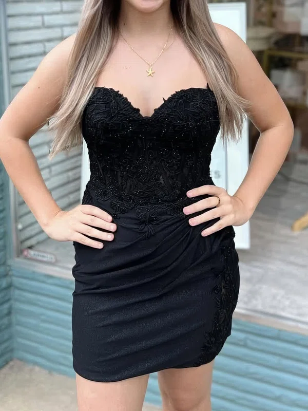 Corset Strapless Glitter Appliques Bodycon Homecoming Dresses #Milly02055206