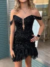 Sparkly Off-the-shoulder Lace Bodycon Ruffle Homecoming Dresses #Milly02055208