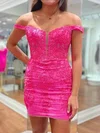Cute Off-the-shoulder Lace Beaded Bodycon Homecoming Dresses #Milly02055212
