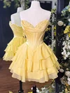 Puffy Corset Strapless Tiered Homecoming Dresses #Milly02055215