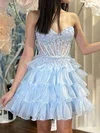 Corset Strapless Organza Lace Skater Tiered Homecoming Dresses #Milly02055218
