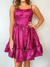 Corset A-line Square Neck Metallic Bow Homecoming Dresses #Milly02055238