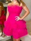 Petite Strapless Tulle Tiered Skater Homecoming Dresses #Milly02055242