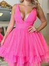 Sweet Skater V-neck Tulle Tiered Homecoming Dresses #Milly02055245