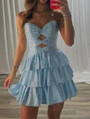 Sparkly A-line Strapless Beaded Tiered Homecoming Dresses #Milly02055259