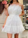 Cute A-line Strapless Tulle Homecoming Dresses #Milly02055265