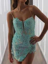 Sparkly Corset V-neck Sequin Beaded Bodycon Homecoming Dresses #Milly02055267