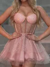 Corset Sweetheart Glitter Beaded Sakter Homecoming Dresses #Milly02055272