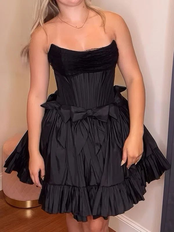 Corset Strapless Taffeta Bow Skater Homecoming Dresses #Milly02055296