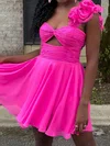 Cute A-line One Shoulder Ruched Homecoming Dresses #Milly02055301