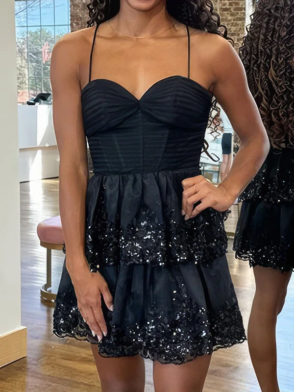 Corset A-line Sweetheart Tulle Tiered Homecoming Dresses #Milly02055302
