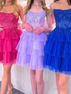 Corset Skater Strapless Glitter Tulle Tiered Homecoming Dresses #Milly02055303