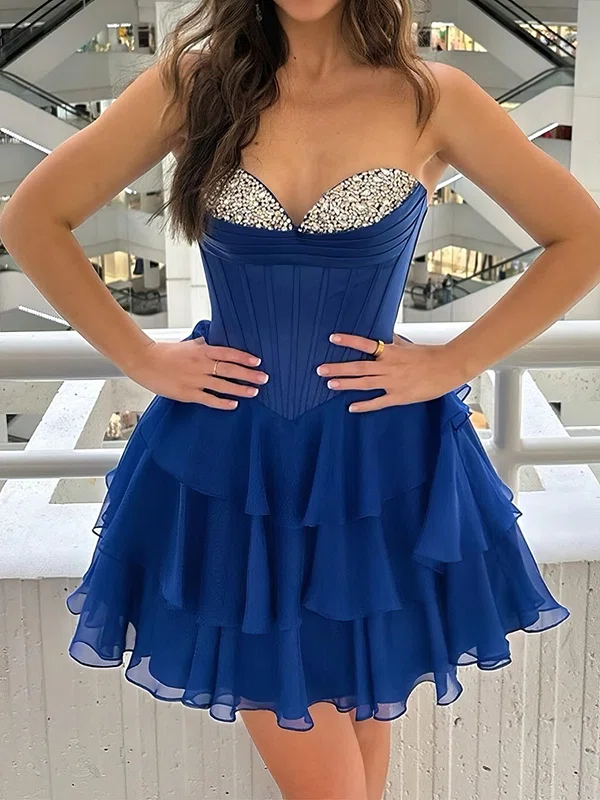 Corset A-line Strapless Tiered Homecoming Dresses #Milly02055310