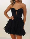 Corset A-line Strapless Ruffle Homecoming Dresses #Milly02055313