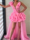 Unique One Shoulder Organza Ruched Skater Homecoming Dresses #Milly02055317