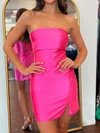 Simple Strapless Satin Split Bodycon Homecoming Dresses #Milly02055332