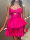 Cut Out A-line Pleated Tiered Homecoming Dresses #Milly02055335