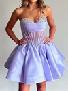 Corset Strapless Satin Beaded Skater Homecoming Dresses #Milly02055336