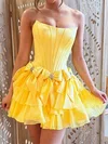 Corset A-line Strapless Tiered Homecoming Dresses #Milly02055340