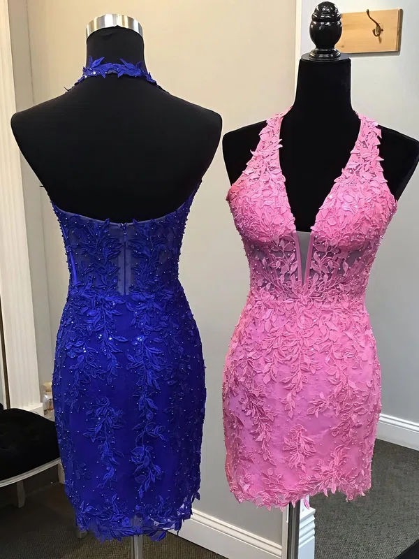 Corset Halter Open Back Lace Bodycon Homecoming Dresses #Milly02055353