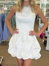 Trendy Scoop Neck Satin Beaded Skater Homecoming Dresses #Milly02055356