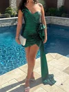 Unique Bodycon One Shoulder Metallic Ruched Homecoming Dresses #Milly02055359