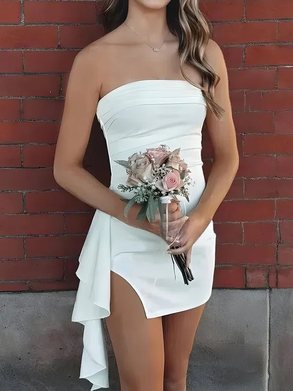 Simple Strapless Split Bodycon Homecoming Dresses #Milly02055365