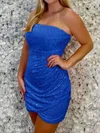 Sparkly Strapless Sequin Bodycon Ruched Homecoming Dresses #Milly02055374