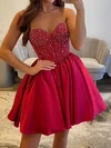 Modest Corset Strapless Satin Skater Beaded Homecoming Dresses #Milly02055388