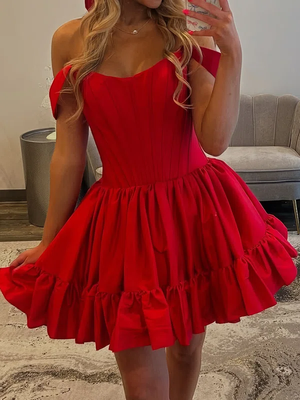 Corset Off-the-shoulder Taffeta Skater Homecoming Dresses #Milly02055389