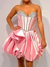 Unique Skater Strapless Satin Beaded Homecoming Dresses #Milly02055391