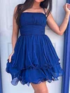 Basic A-line Square Neck Pleated Homecoming Dresses #Milly02055394